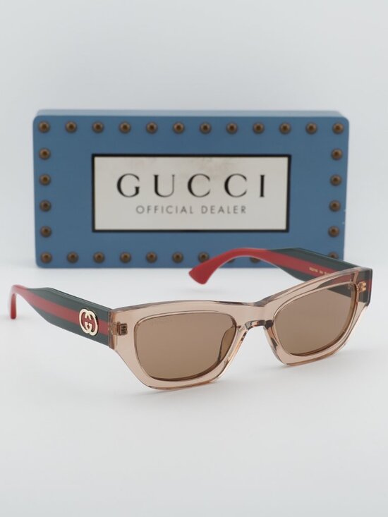 Gucci GG2116S 004 Cat Eye Sunglasses – Transparent Brown / Brown main image 6